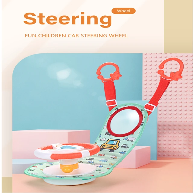 Baby Kids Eletric Simulation Steering Wheel Toy Driving Interactive Musical Educational Car Seat Back For Infant Boys Girls 2