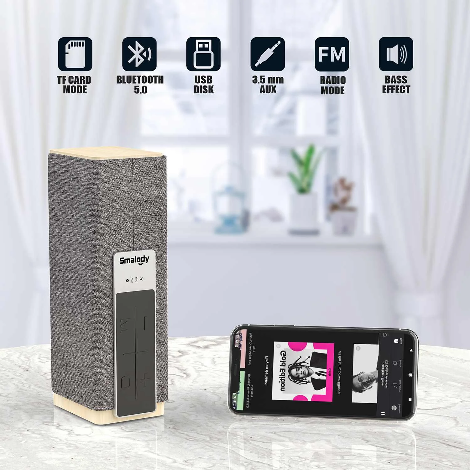 Smalody деревянная bluetooth-Колонка 5 0 20 Вт высокая мощность TWS стерео уличная Колонка s
