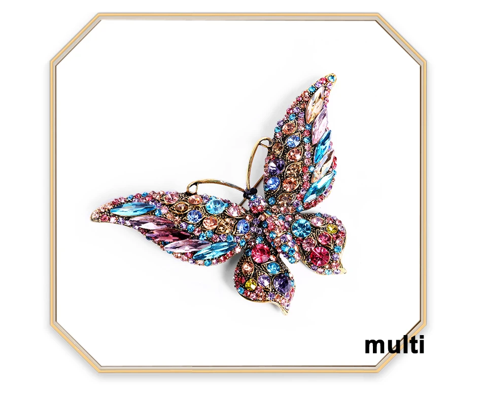 Muylinda Butterfly Brooch Luxury Crystal Pin Big Brooches For Women Party Banquet Rhinestone Pins Clothese Accessories