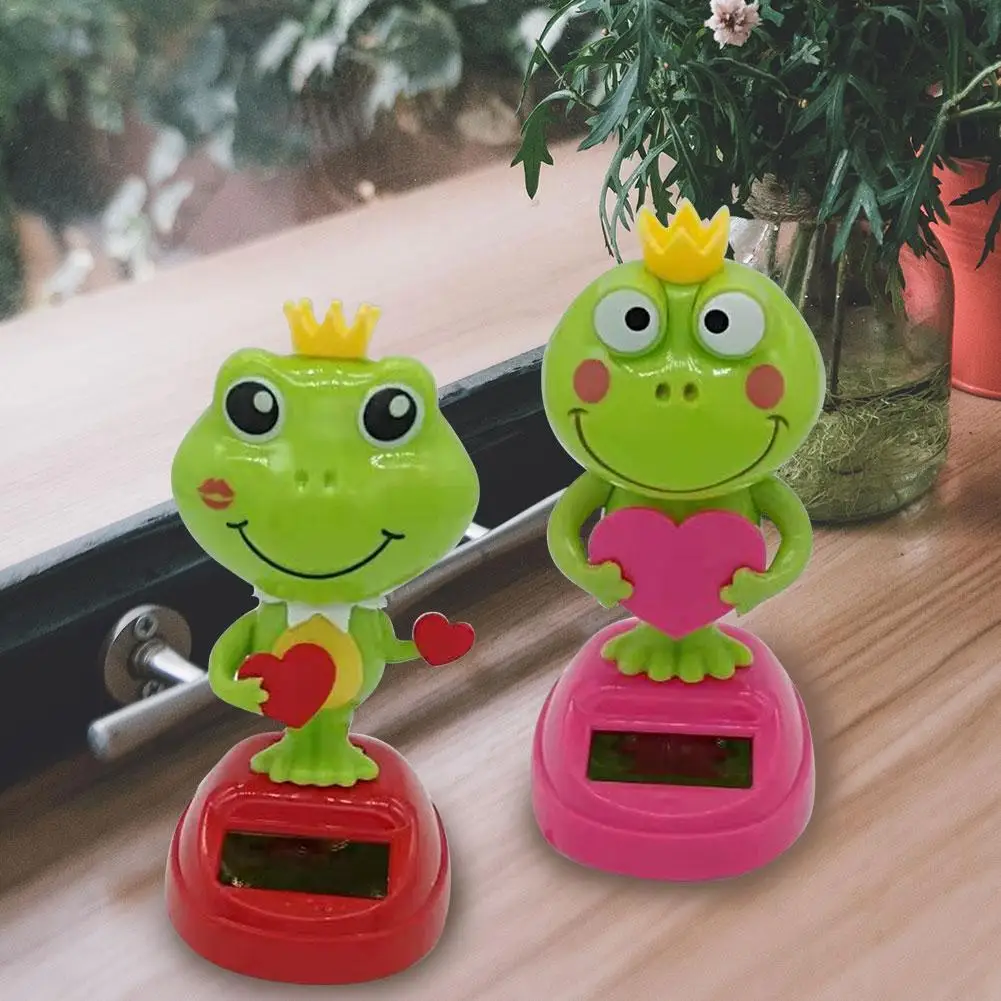 Solar Shaking Head Doll Swinging Frog Car Decoration Cartoon Interior Kids Toys Gift |