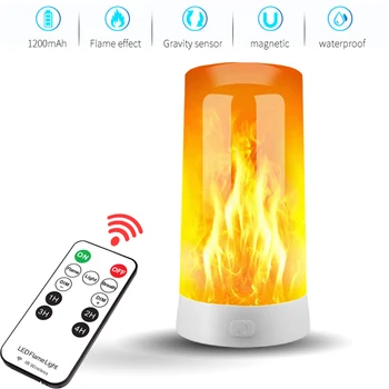 

LED Dynamic Flame Effect Light Bulb Remote Control 3 Modes Creative Night Light Decorative Lights for Bar Hotel Restaurant Party