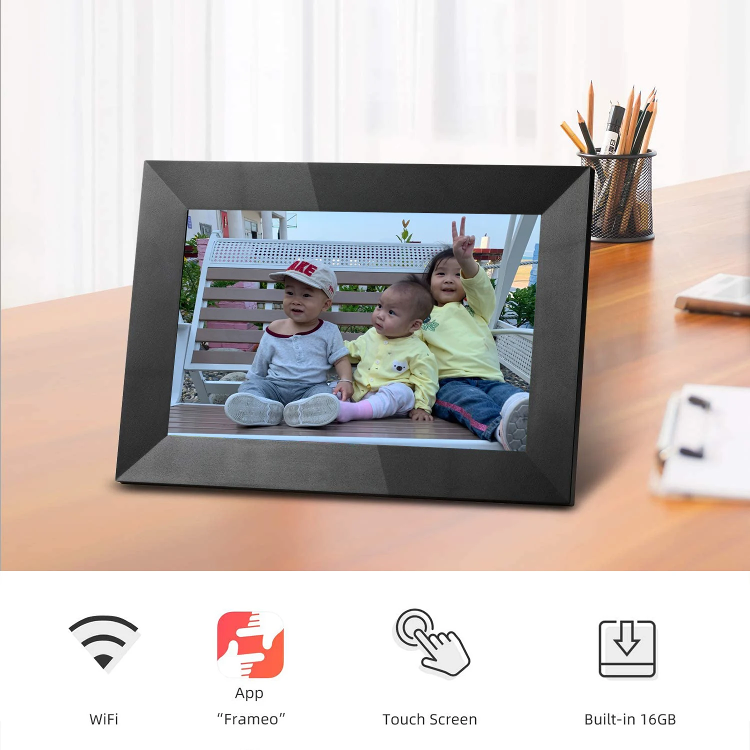 8 Inch WiFi Digital Picture Frame with 1280x800 IPS HD Touch Screen SHOWSA 