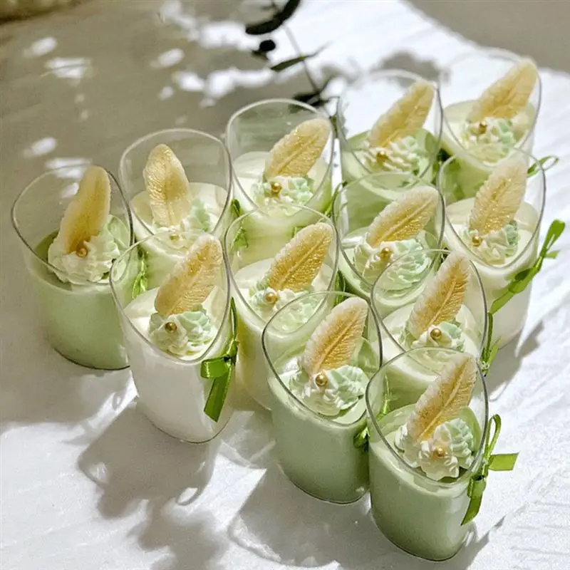 Пластиковые чашки Tiramisu 36 шт. 80 мл прозрачная коническая чашка для желе и пудинга