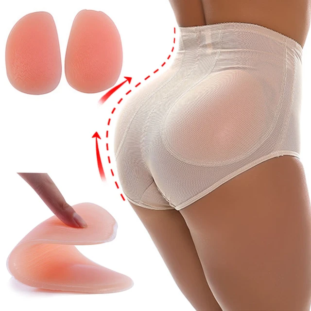 Women's Fake Butt Silicone Hip Pad Control Panties Seamless Mid-waist Butt  Lifter Hip Enhancer Sexy