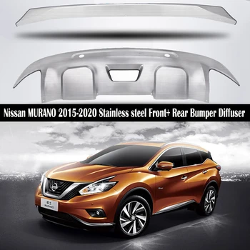 

For Nissan MURANO 2015-2020 Stainless steel Front+ Rear Bumper Diffuser Guard Bumpers Lip protection cover skid plate
