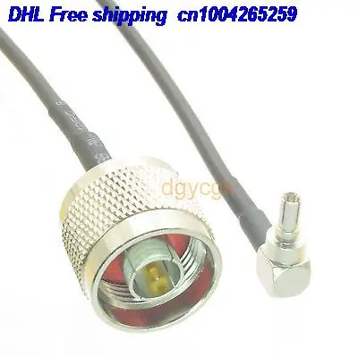 

EMS/ DHL 50pcs CRC9 male plug right angle to N male plug RG174 Jumper pigtail 12" cable 22j
