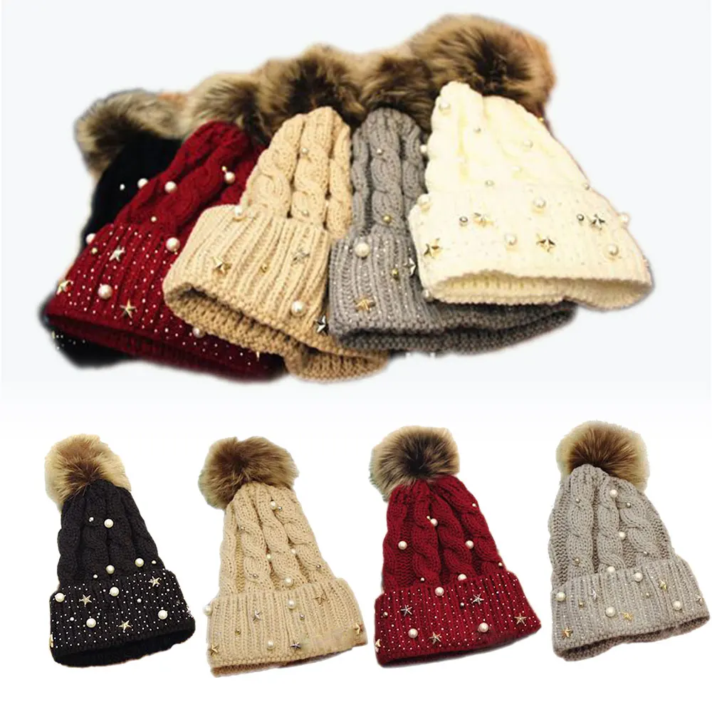 

Ephex Comfortable Cotton Keep Warm Beanie Hat Soft 5 Colors Female Crochet Knitted Hat Fashion Knitting Outdoor Sports