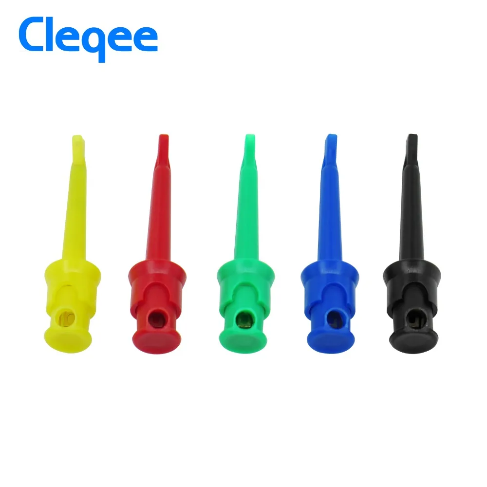 Cleqee P5002 10 шт. мультиметр тест крюк зажим свинцовый провод комплект хорошее качество захваты зонд SMT/SMD IC D20 кабель сварки