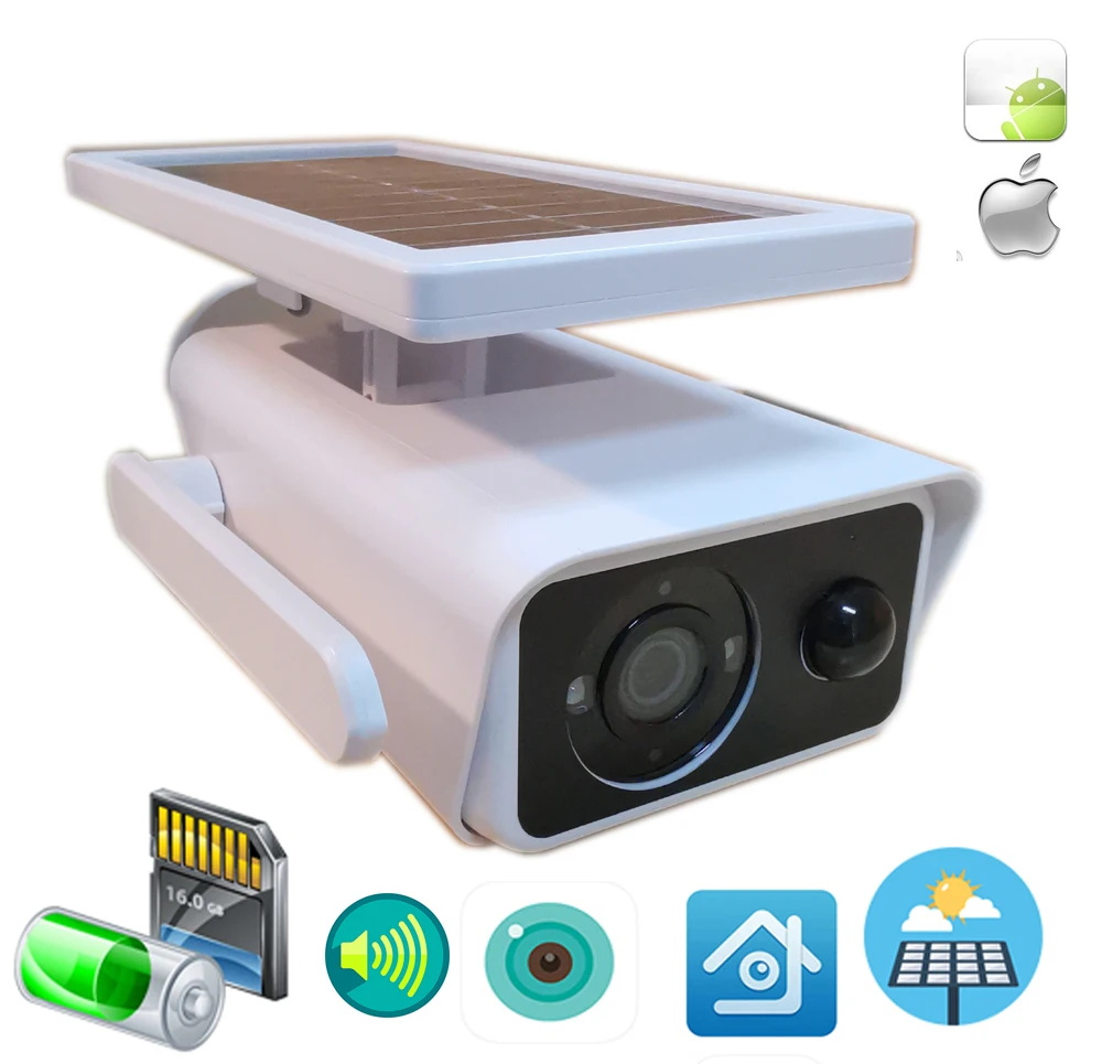 Солнечная WiFi IP камера 1080P HD наружная Зарядка батарея беспроводная безопасности