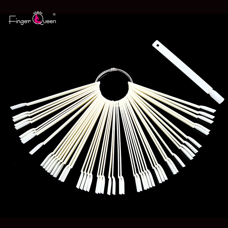 False Nail Tips Fan Shaped Color Palette Card Display Practice Sticks Style Swatches Art Shelf Polish |
