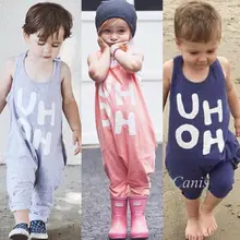 От 1 до 8 лет летняя одежда для мальчиков и девочек с низким вырезом на спине, ползунки, комбинезоны для малышей с рисунками букв без рукавов для малышей, легкий костюм с шортами с повязкой комбинезоны; сезон лето