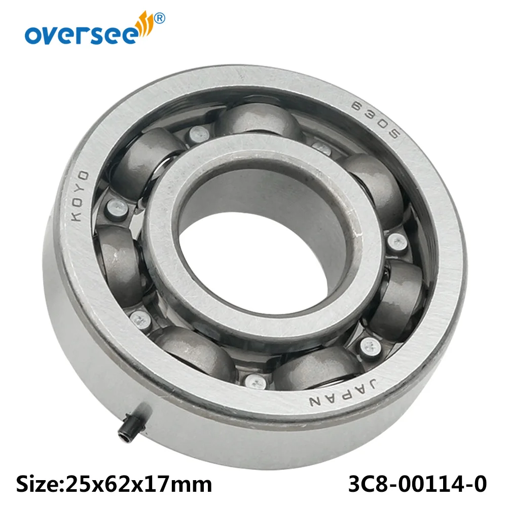 9603-3-6305 Ball Bearing For Tohatsu Outboard Motor 2 Stroke 9.9HP 15HP 18HP Crankshaft Size 25x62x17; 3C8-00114-0，3C8-00114