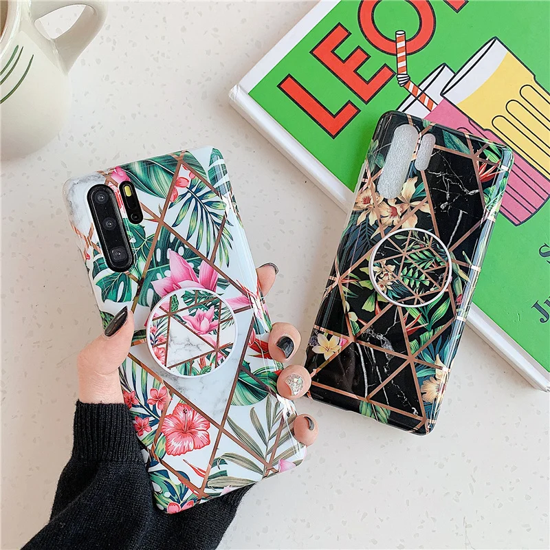 Чехол-подставка для huawei mate 30 Pro 20 Lite P20 P30 задняя крышка Ретро покрытие цветок