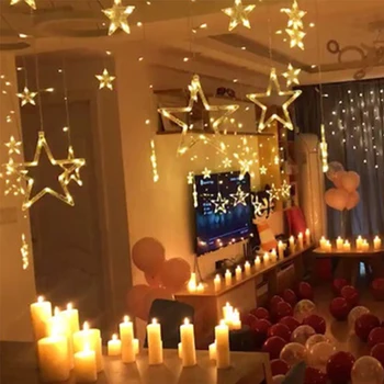 

LED Christmas Twinkle Star Heart String Light Garland Fairy Led String Lamp Wedding Party Holiday for Home Decoration light door