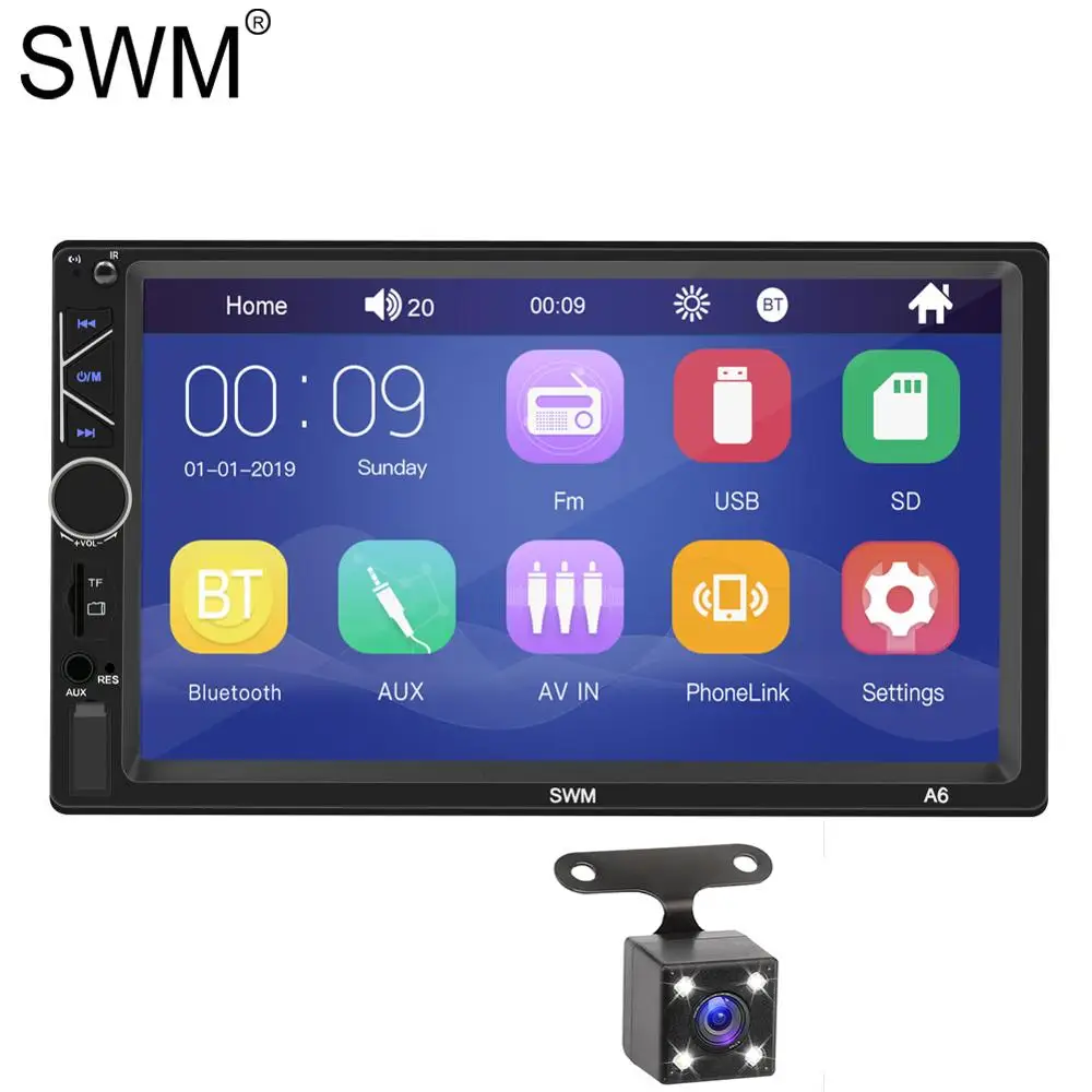 

2 Din Autoradio Car Radio Mirror Link Radio Coche Multimedia MP5 Player Bluetooth Autoestereo Radio Samochodowe Reversing Image