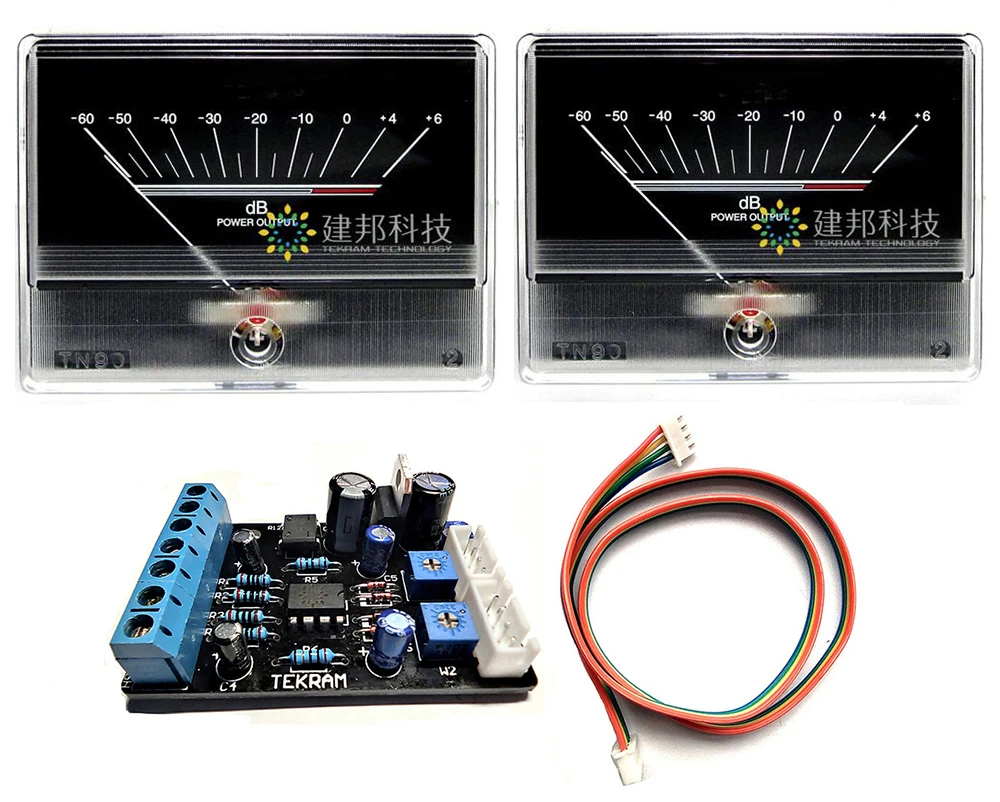 2pc TN-90 DENON VU Meter+1pc Driver Board Head Tube Amplifier Level Meter Audio DB Table Bridge Power Sound Pressure Backlight