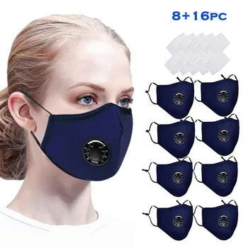 

8pcs Breathable Reusable Mask Filter PM2.5 Air Filtration Mask With Filters Breath Mouth Face Mask mascarilla reutilizable