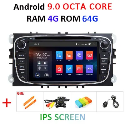 DSP ips Android 9,0 64G 2 din автомобильный DVD для FORD focus Mondeo S-MAX C-MAX Galaxy kuga мультимедийный плеер gps Радио стерео Авто audi - Цвет: 9.0 4G 64G IPS-B