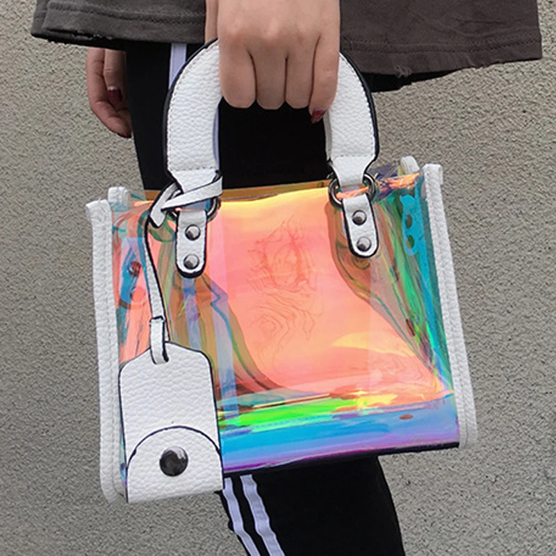 

Transparent Bags Laser Clear PVC beach bag Fashion Crossbody Bags for Women Korean Style Shoulder Bag Messenger Waterproof Bag