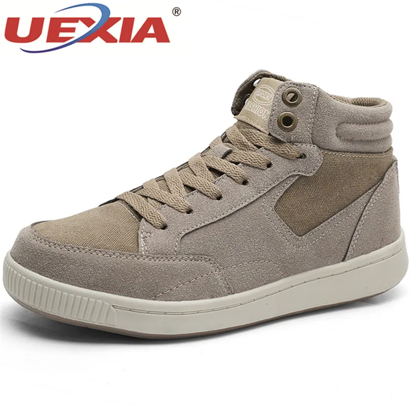 

UEXIA New Plus Size 38-49 Warm Winter Men Boots Cow Suede Canvas Men's Fur Snow Shoes Sneakers Men's Zapatillas Hombre Footwear