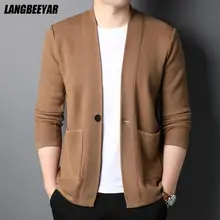 

New Top Grade Autum Brand Fashion Knitwear Winter Japanese Mens 1 Button Cardigan Sweater Casual Coats Jacket Men Clothing