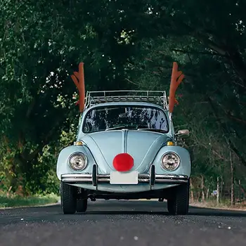 

Plush Reindeer Antlers Red Nose Set Christmas Ornaments Xmas Car Decoration Car Interior Accessories Boutique Automobiles Cars