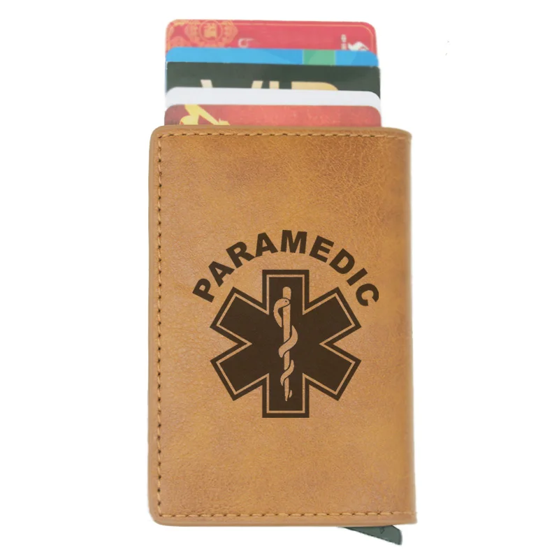 Новинка, классический EMT медицинский Rfid держатель для карт, мужские и женские кошельки, Ретро стиль, короткий кошелек, кожаный тонкий кошелек, мини кошелек, подарки