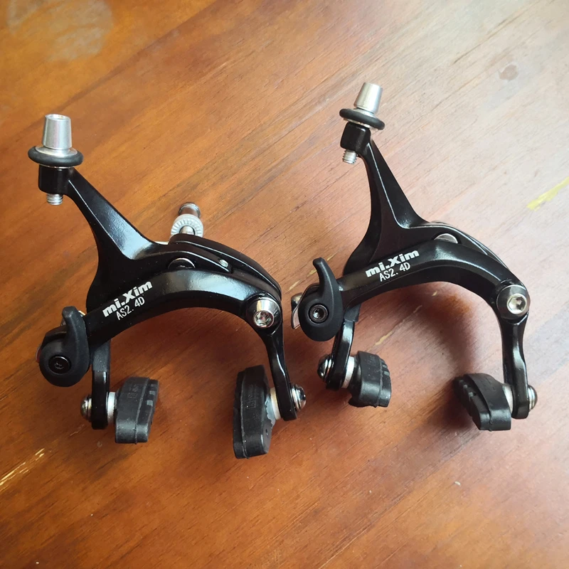 black front rear AS2.4D-C дорожный велосипед для велосипеда с велосипедом для тормозного суппорта комплект 47-57 мм достичь спереди и сзади тормоза велосипеда велосипедные тормозные колодки - Цвет: black front rear