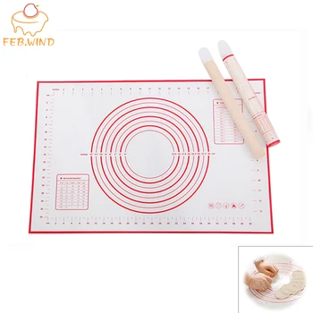 

Bakeware Pastry Mat Silicone Pastry Boards Non-slip Dough Rolling Baking Mat Kneading Flour Pad High Temperature Resistant 079