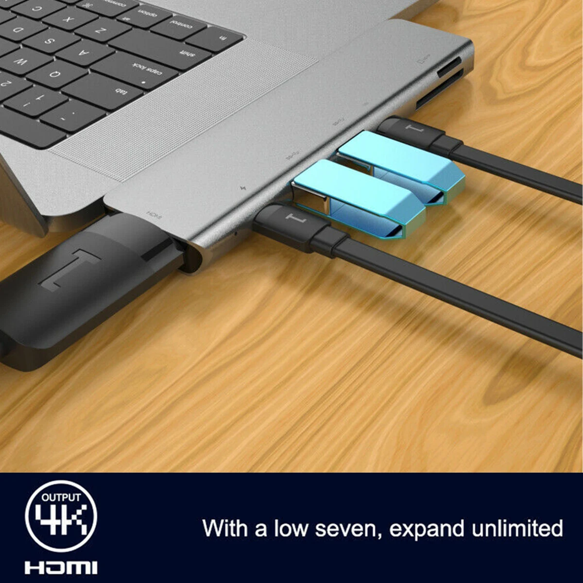 SOONHUA type C к HDMI USB 3,0 PD зарядный концентратор TF кард-ридер 7в1 концентратор USB из алюминиевого сплава