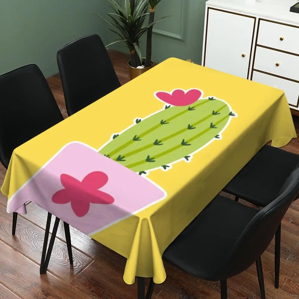 

New Cactus Pattern Table Cloth Waterproof Linen Home Decoration Tablecloth Home Table Cover Sofa Cloth Placemat