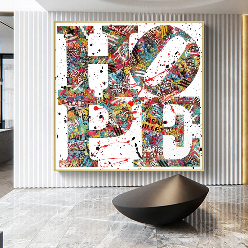 Graffiti Art Hope Word Canvas Painting Prints And Posters Inspirational Cuadros Wall Art Pictures For Home Living Room Decor Painting Calligraphy Aliexpress