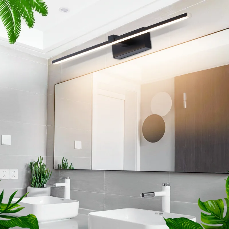 

Manufacturers Direct Selling LED Mirror Front Light Toilet Bathroom Black And White with Pattern Aluminum Makeup Mirror Painting