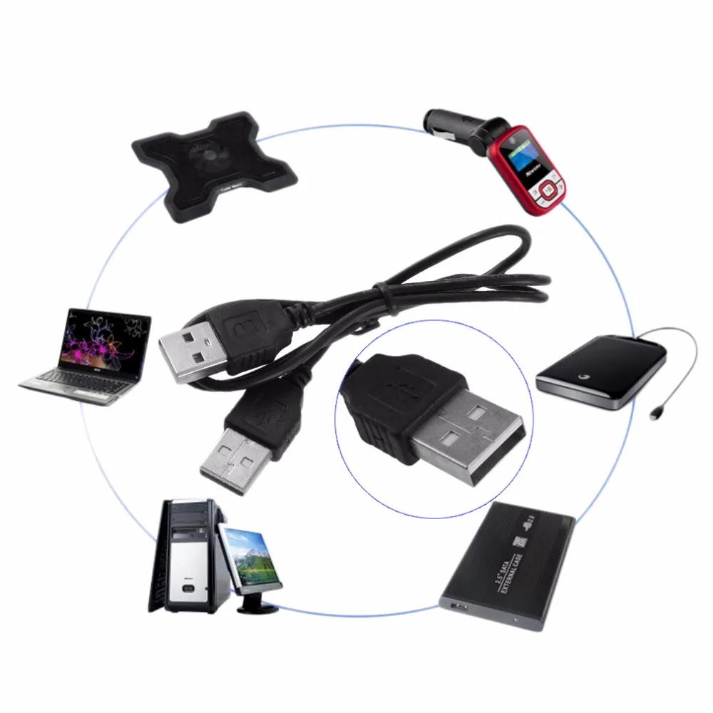 1 шт., высокое качество, черный, USB 2,0, штекер-штекер, M/M, Удлинительный разъем, Кабель-адаптер, шнур, провод, горячее предложение, новинка