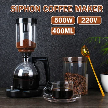 

400ML Multifunctional Siphon Coffee Maker Tea Pot Vacuum Coffeemaker Glass Type Coffee Machine With Filter Stir Stick Bean Spoon