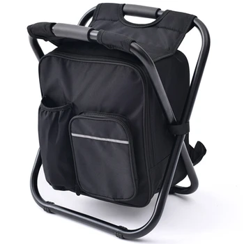 

3 in 1 Cooler Foldable Fishing Chair, Portable Backpack Chair for Outdoor Hiking Events Beach Fishing Camping