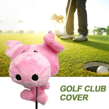 

460cc Driver Reusable Animal Anti Scratch Protective Cartoon Pig Washable Soft Sports Fluff Cloth Club Head Cover Golf Ornaments