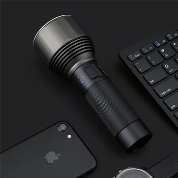 

2000lm 380m USB-C Rechargeable LED Flashlight 5 Modes Waterproof Flashlight Searching Torch for Outdoor Camping