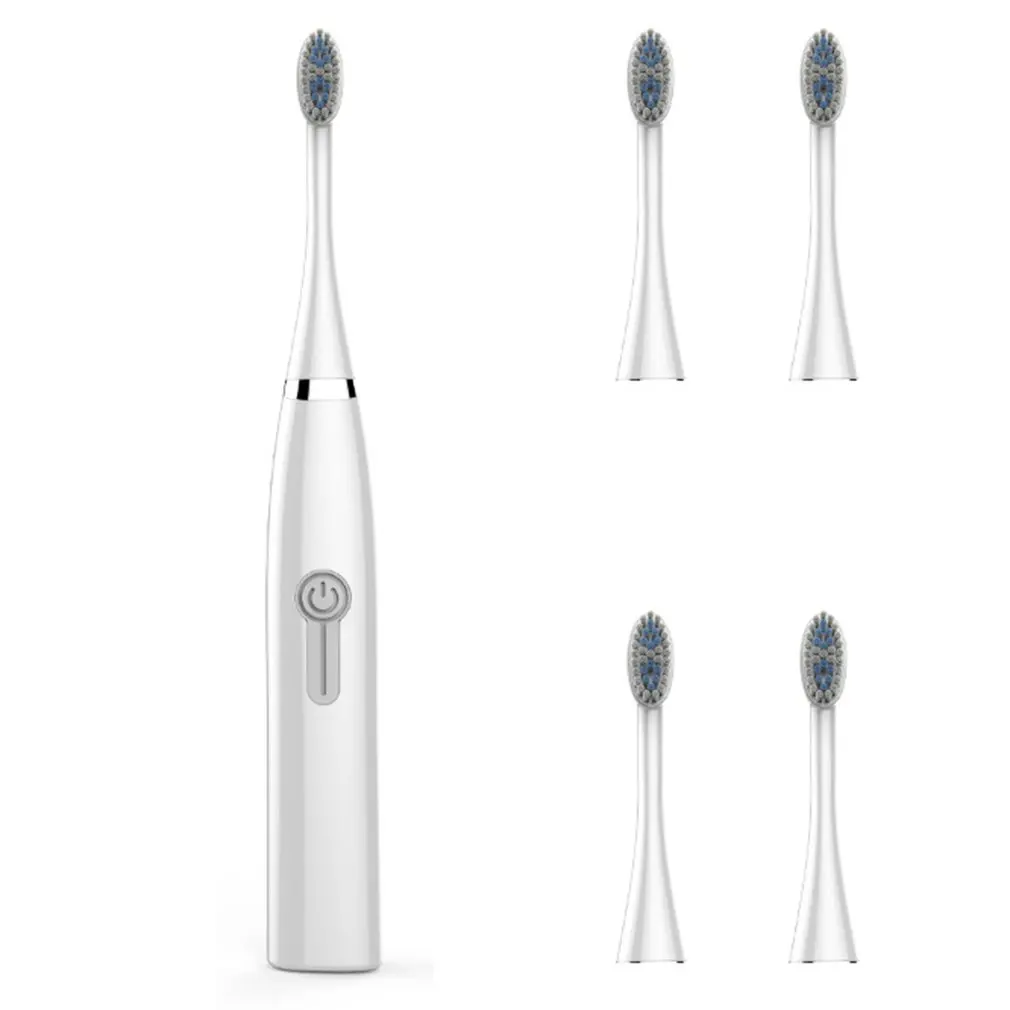 White 5 Brush Head Электрическая зубная щетка для мужчин и женщин, для взрослых, домашняя, не перезаряжаемая, для мягких волос, автоматическая, водонепроницаемая, звуковая зубная щетка - Цвет: White 5 Brush Head