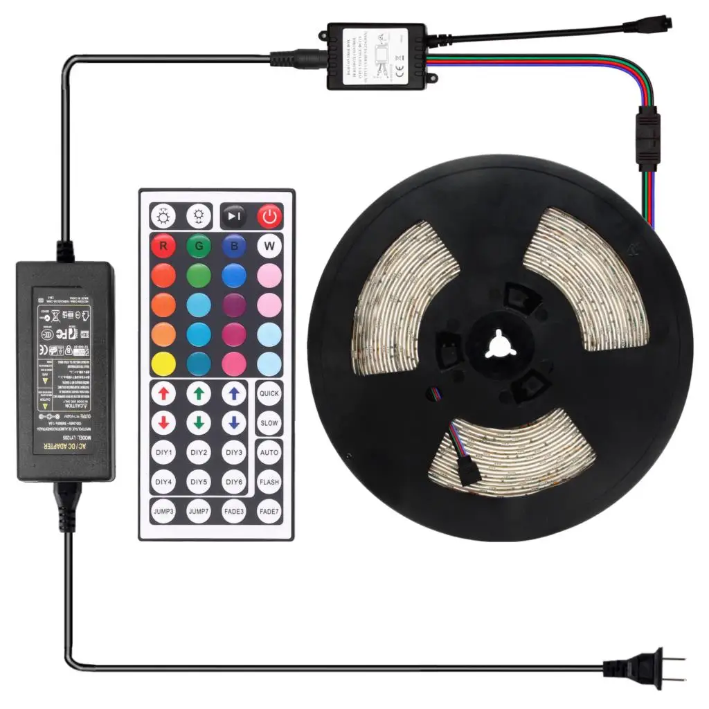 

SMD 5050 RGB LED Strip Waterproof 15M 450LEDs RGB Fita LED Light Strips Flexible IR 44Key RGB strip controller