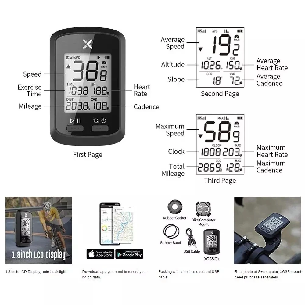 Xoss G+ Cycling Computer Wireless 