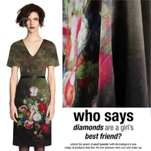 Тяжелая водолазка из шелка тутового шелкопряда шелк простой, но элегантный завод цветок печатных платье на продажу ткани