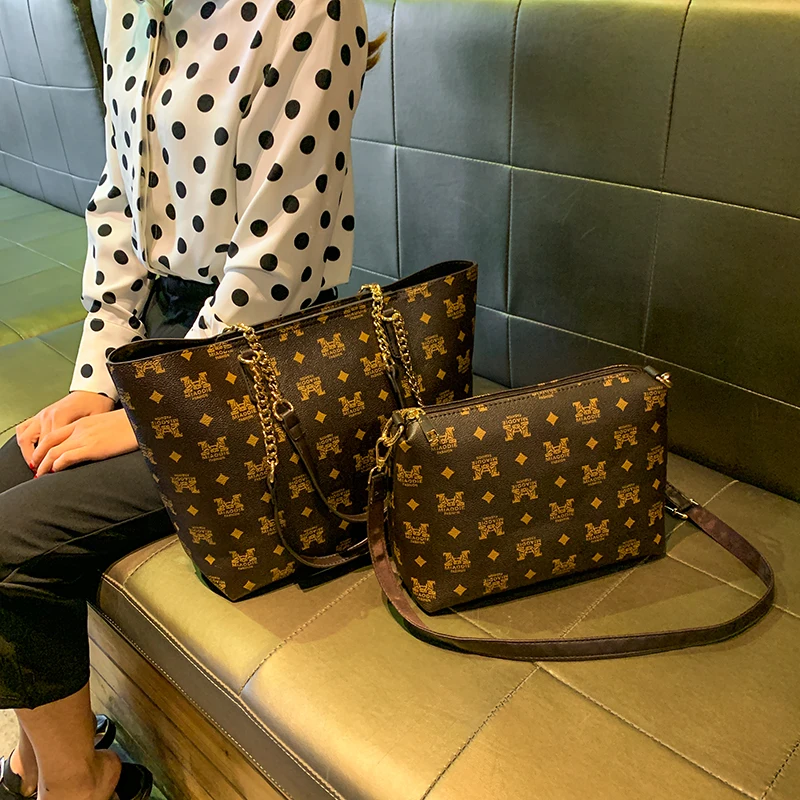 

2020 new Korean style women's printed tote bag high quality ladies shoulder messenger bag large capacity mother and child bag