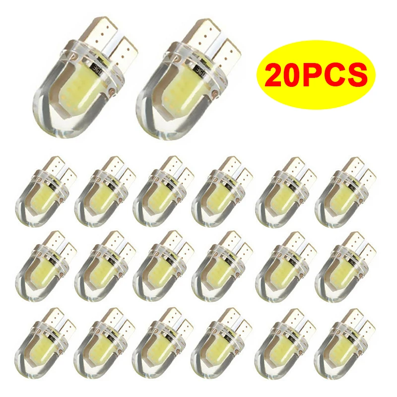 20x W5W светодиодный T10 COB ошибок автомобильный светильник для Ford Focus 2 3 Fiesta Fusion Mazda 6 CX