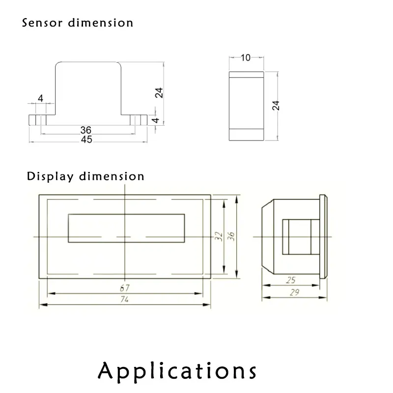 Ângulo de exibição digital medidor m301 sensor