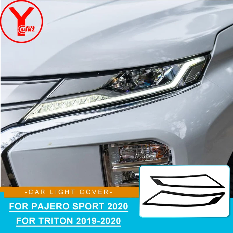 

For Mitsubishi Montero Sport Pajero Sport 2020 Triton 2019-2020 head light cover ABS chrome front frame cover accessories YCSUNZ