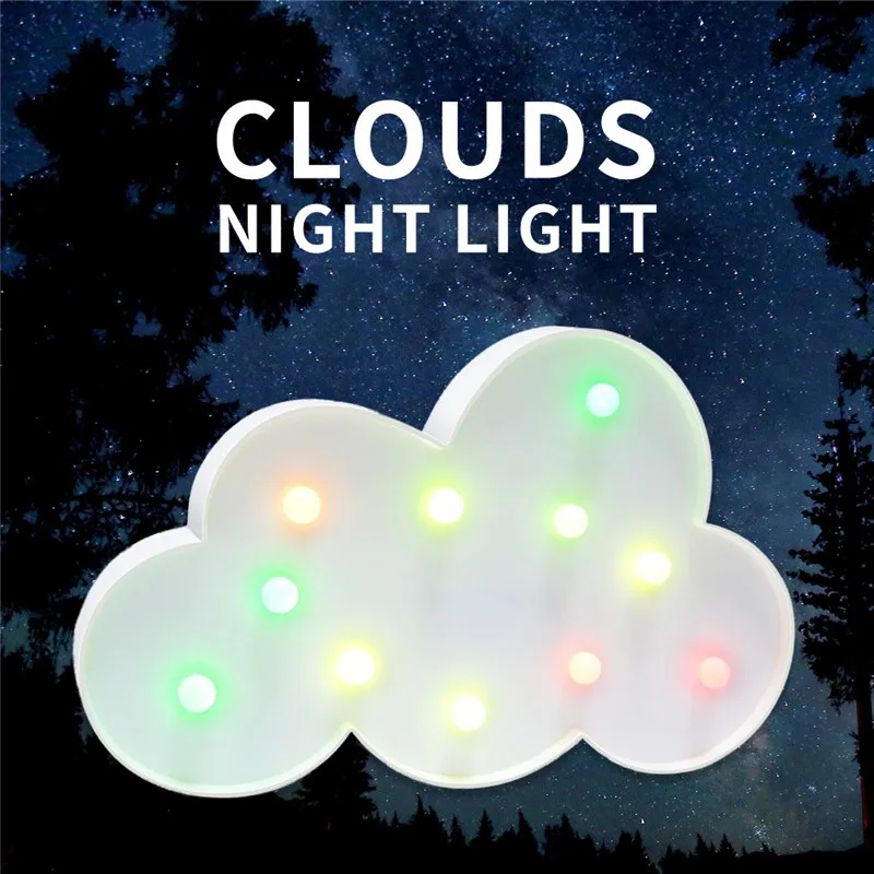 Cloud Lamp Shade Sign Night Light Children Bedroom Home Decoration Lamps lampe de chevet #3N08 (11)