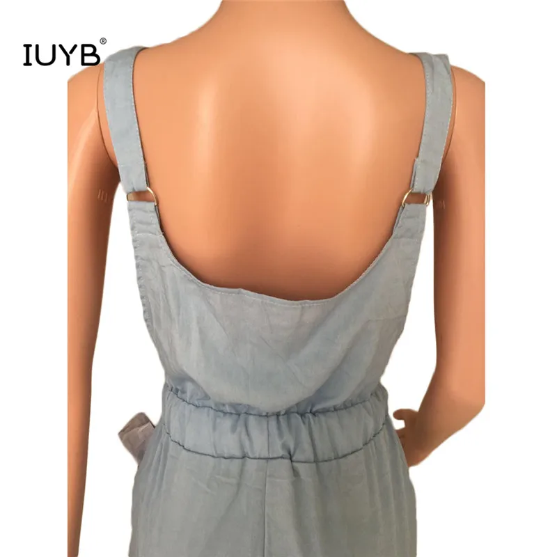 IUYB OJS9127 карандаш длинный костюм пляжного типа без рукавов тонкий сплошной сексуальный женский новое летнее джинсовое Высокая Stree Короткие штаны повязки