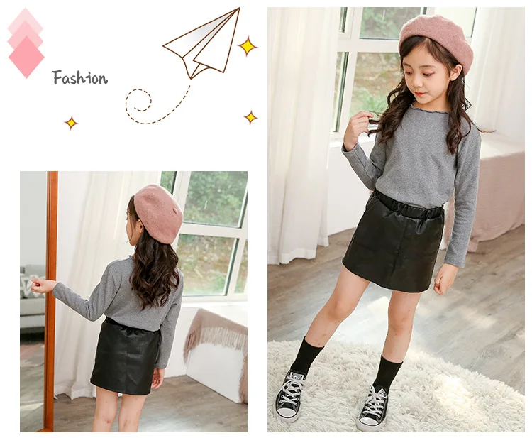 Back To School Clothing Teenage Girls Fashion Tops Little Kids T Shirt Autumn 2019 Baby Girl T-shirts Tees White Pink Green Grey (11)