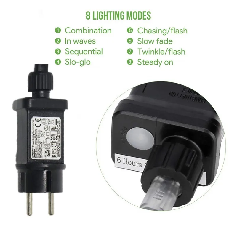 Indoor/Outdoor LED Rope Lights with Timer – 8 Modes, Waterproof, Low Voltage, 10-50M Length